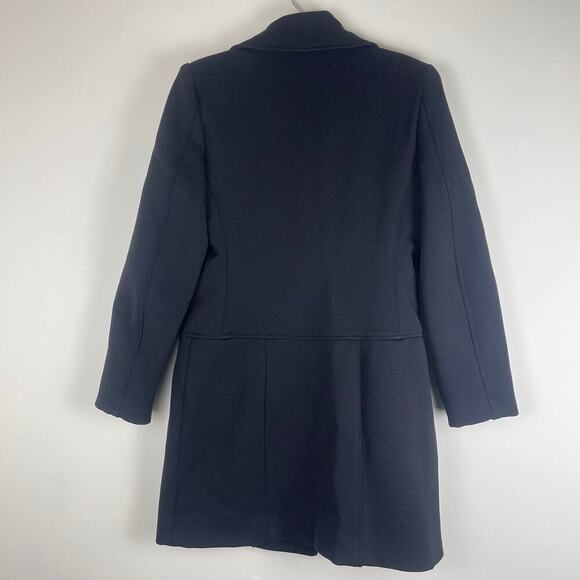 Vintage Janet Howard lightly padded black coat wool and spandex blend size 6 - Picture 7 of 9